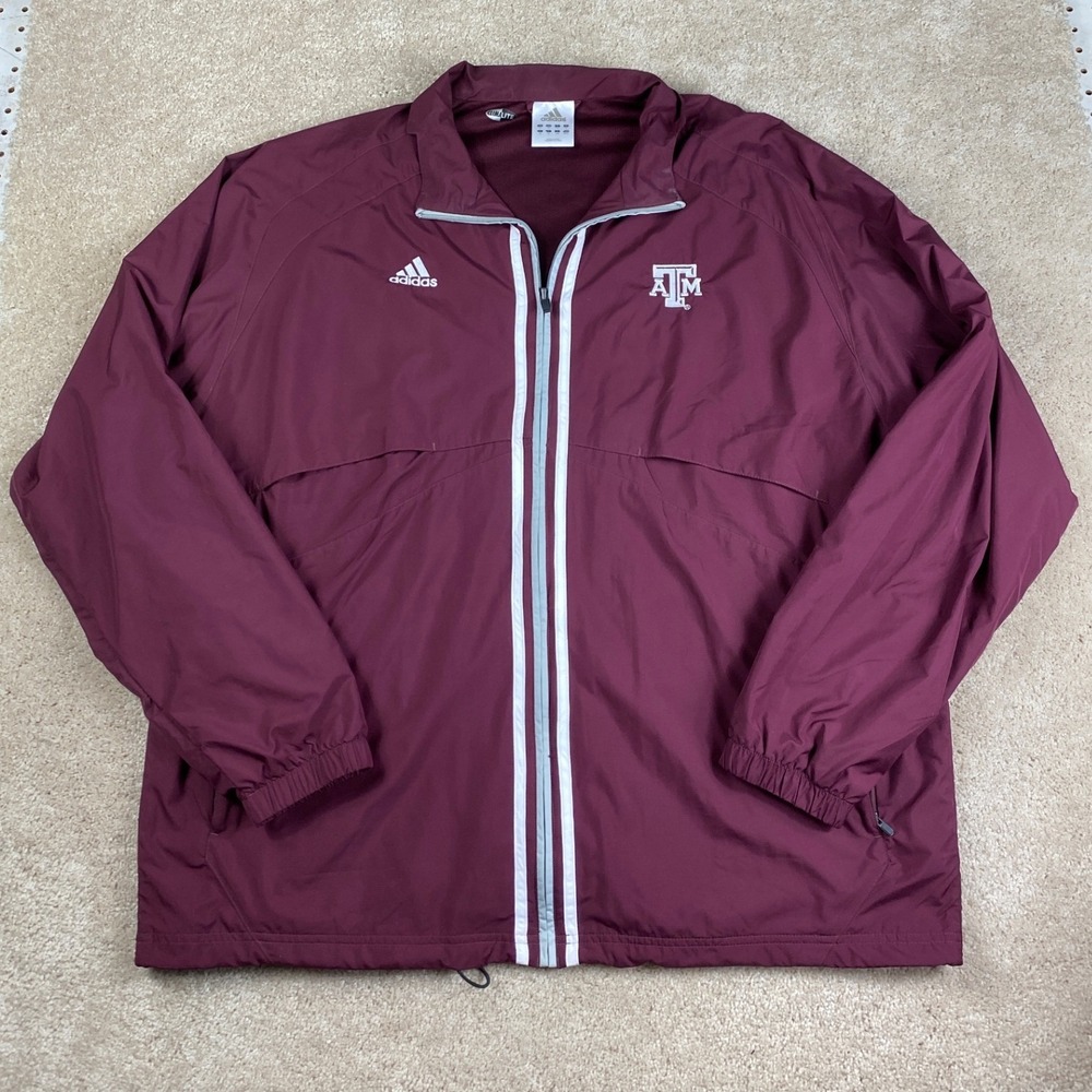 Adidas Texas A&M Aggies Climalite Windbreaker‎ Jacket Maroon Mens XL 235062